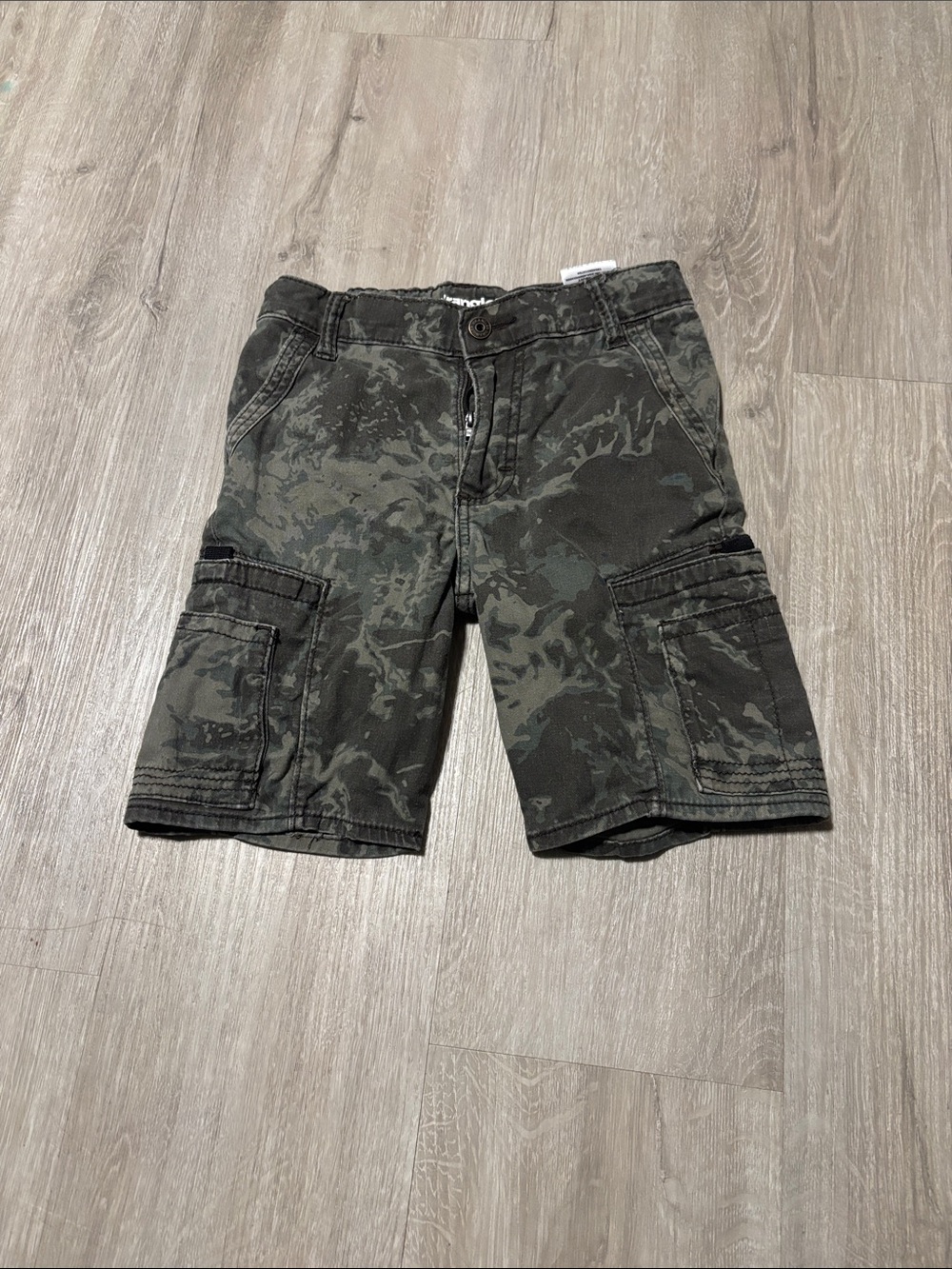 Wrangler Boys Camouflage Cargo Shorts - Dark Green/Grey